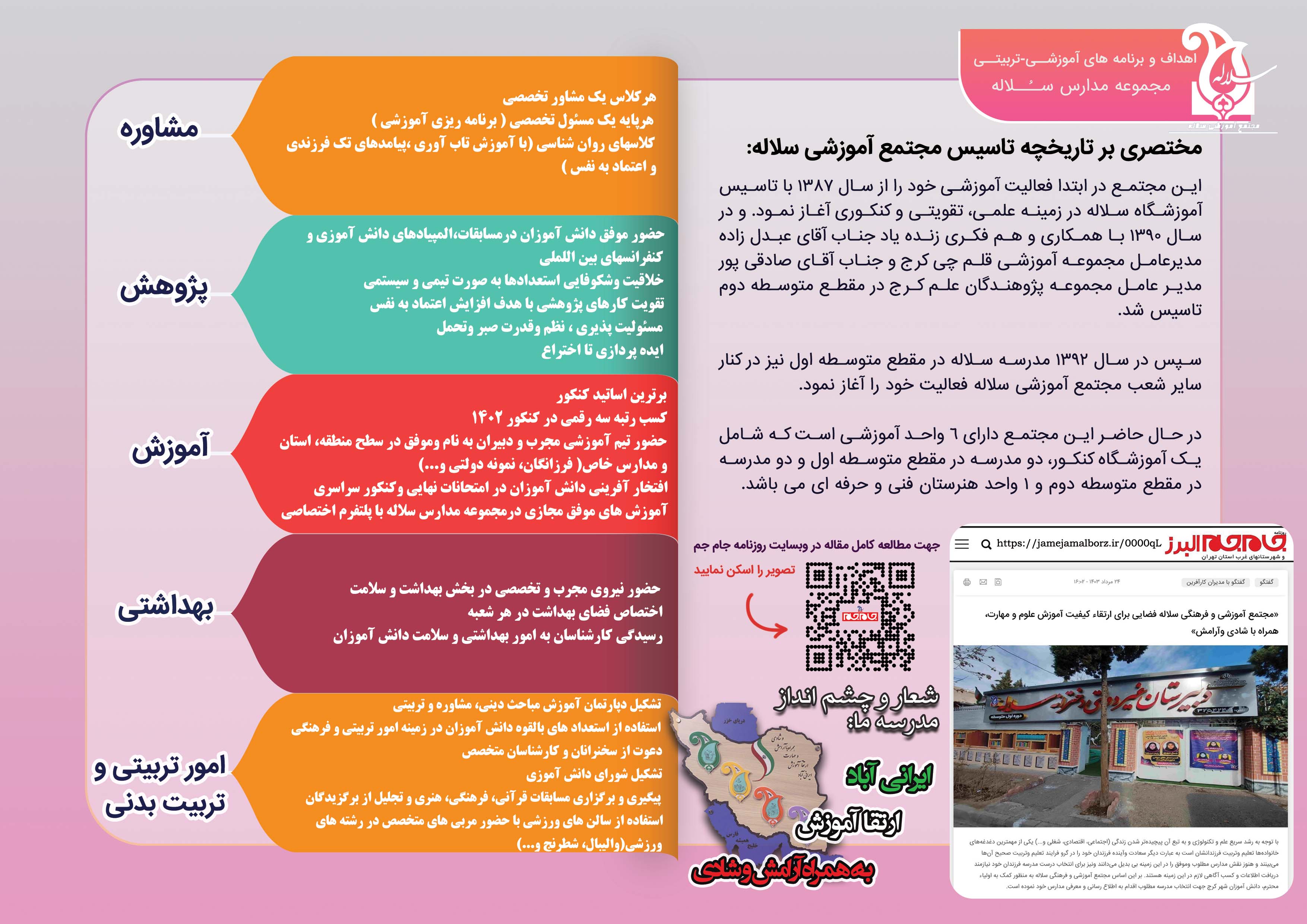 جلسه انجمن اولیا و مربیان مدرسه سلاله کرج